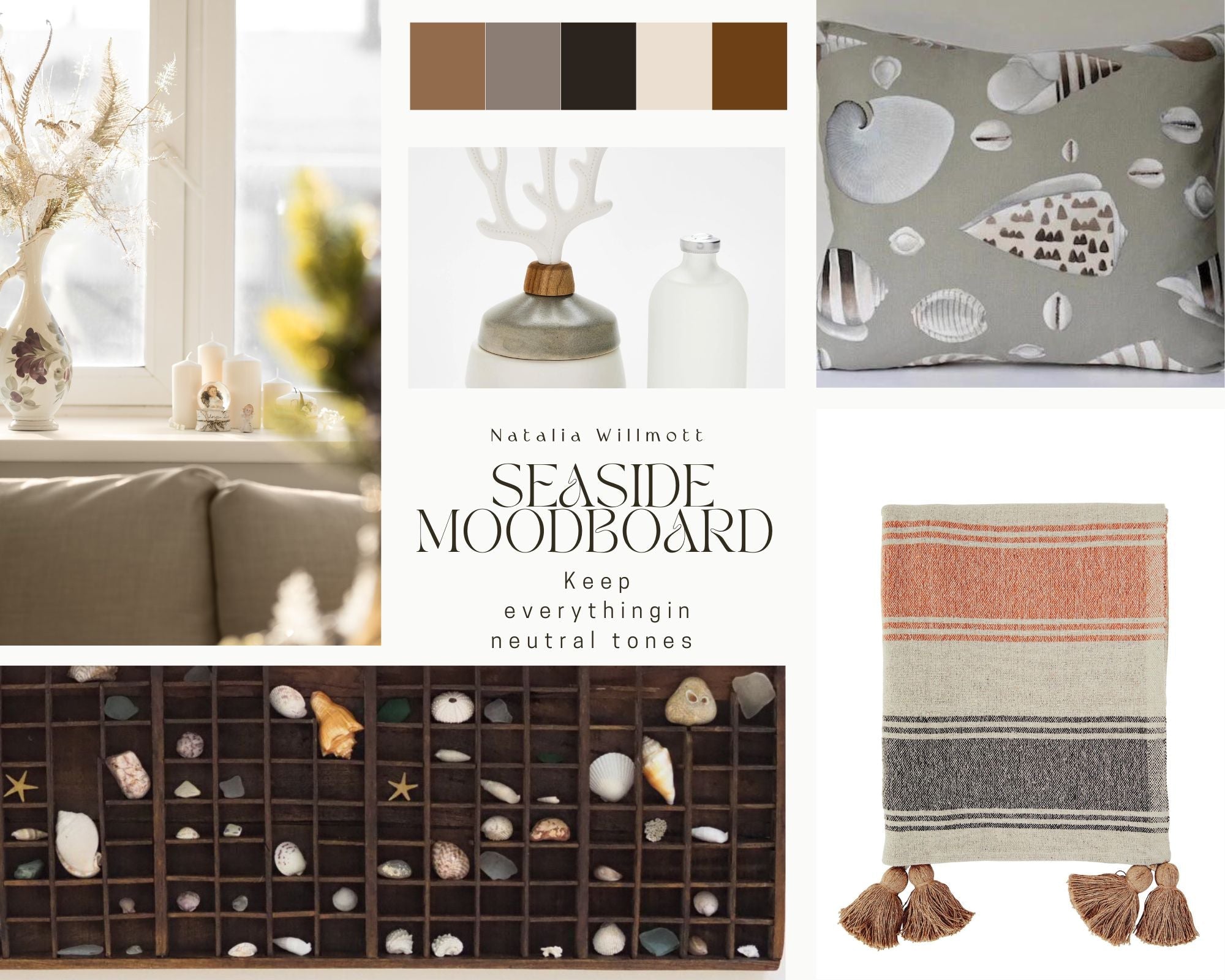 Seaside Moodboard- keep everything in neutral tones – Natalia Willmott
