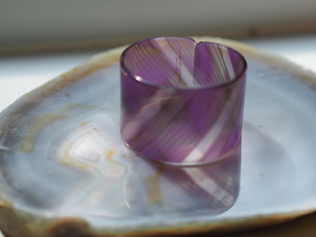 Acetate bangle - iridescent purple calico - Natalia Willmott
