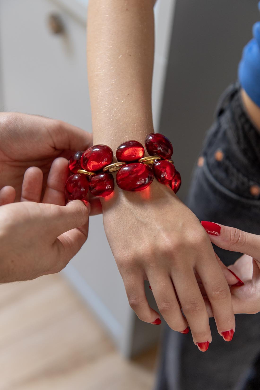Bracelet "Bulles" Andrea Ruby red - Natalia Willmott