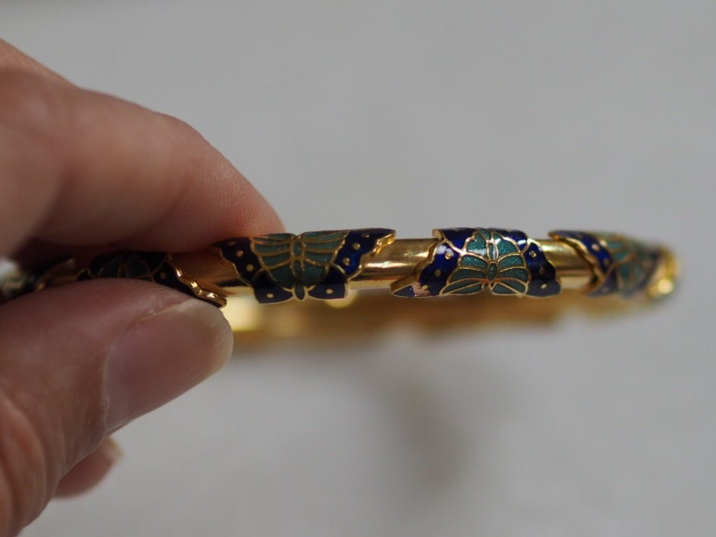 Butterflies - vintage cloisonne bangle - Natalia Willmott