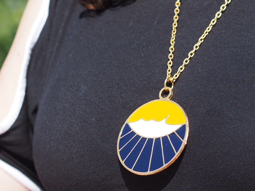 Enamel sunset/ sunrise vintage pendant necklace - Natalia Willmott