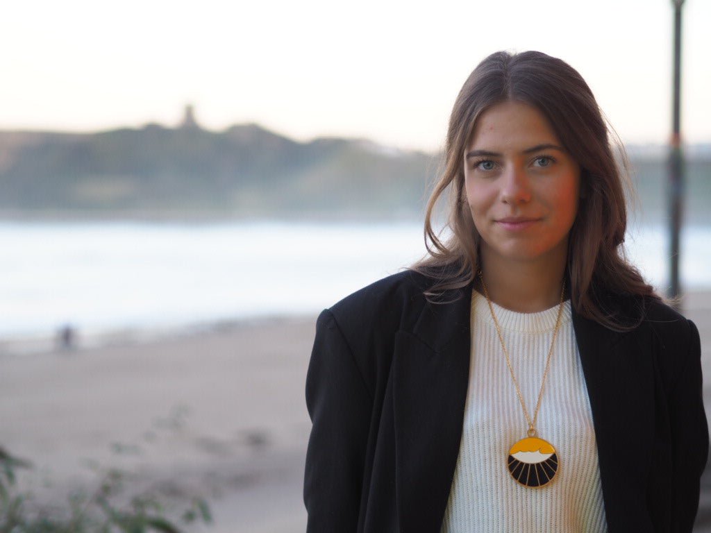 Enamel sunset/ sunrise vintage pendant necklace - Natalia Willmott