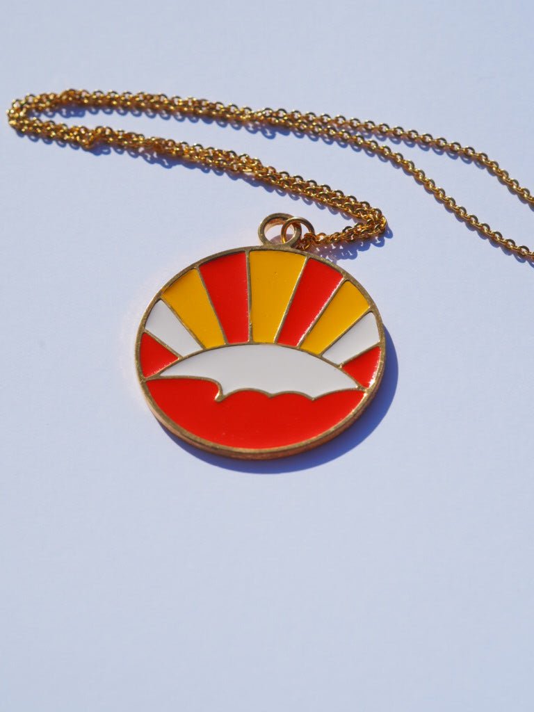 Enamel sunset/ sunrise vintage pendant necklace - Natalia Willmott