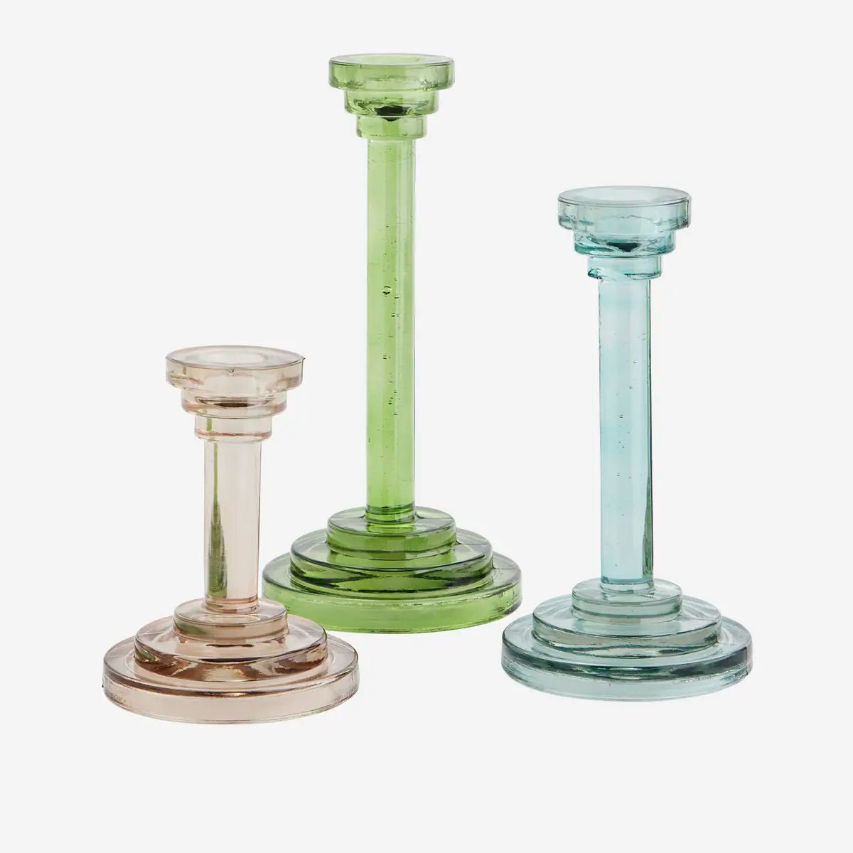 Glass pastels candleholder trio set - Natalia Willmott