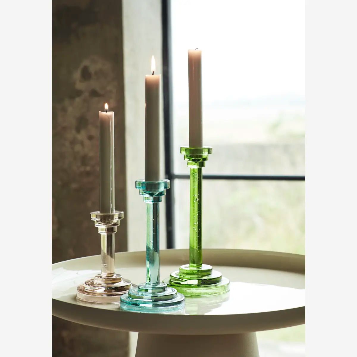 Glass pastels candleholder trio set - Natalia Willmott