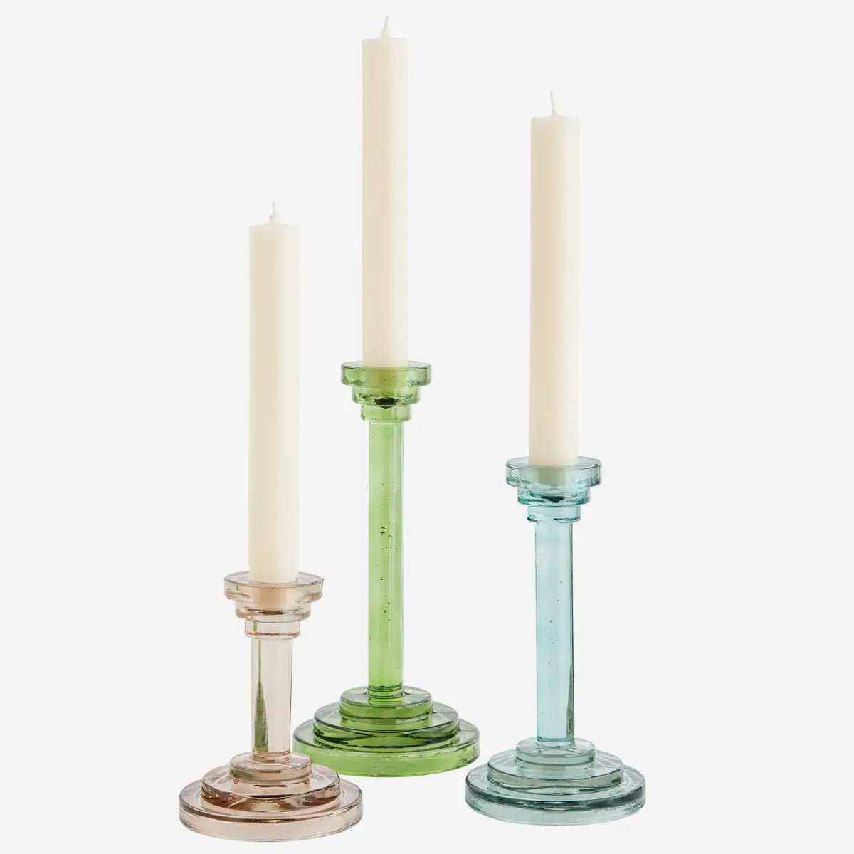 Glass pastels candleholder trio set - Natalia Willmott