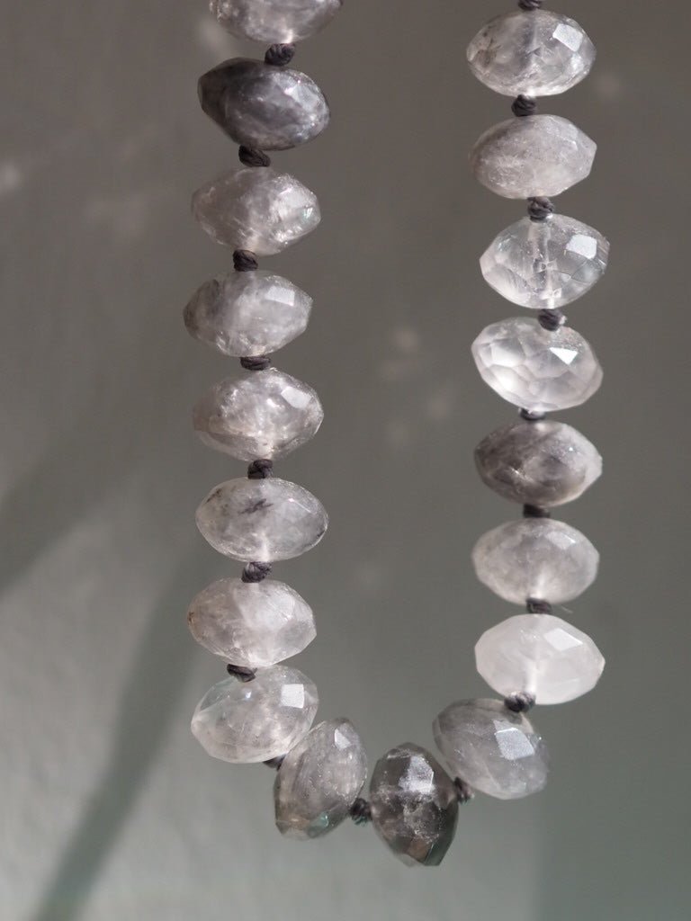 Hand knotted grey Quartz beaded necklace - Natalia Willmott