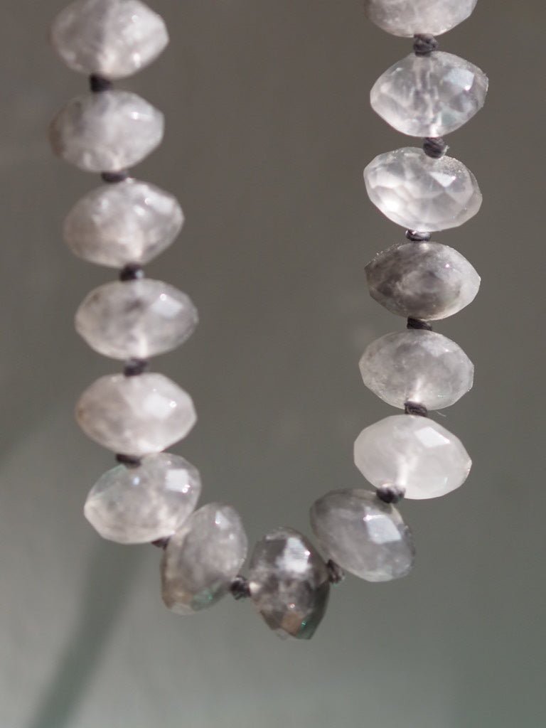 Hand knotted grey Quartz beaded necklace - Natalia Willmott