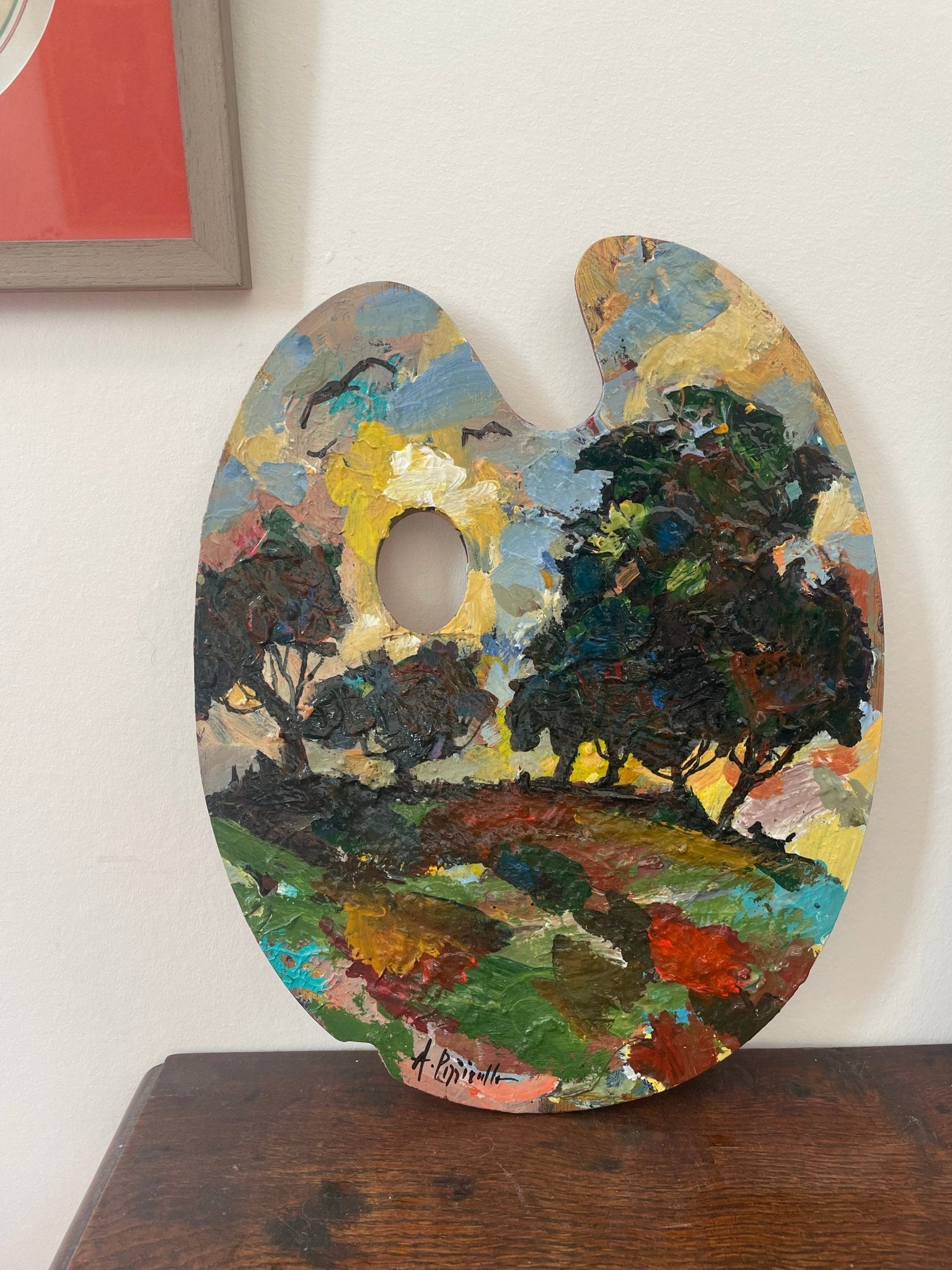 Landcape oil painting on artist palette - Natalia Willmott