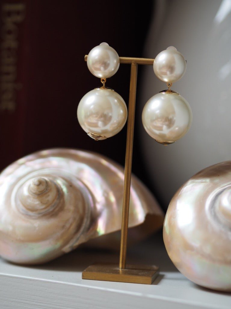 Large pearl clip on earrings - Natalia Willmott