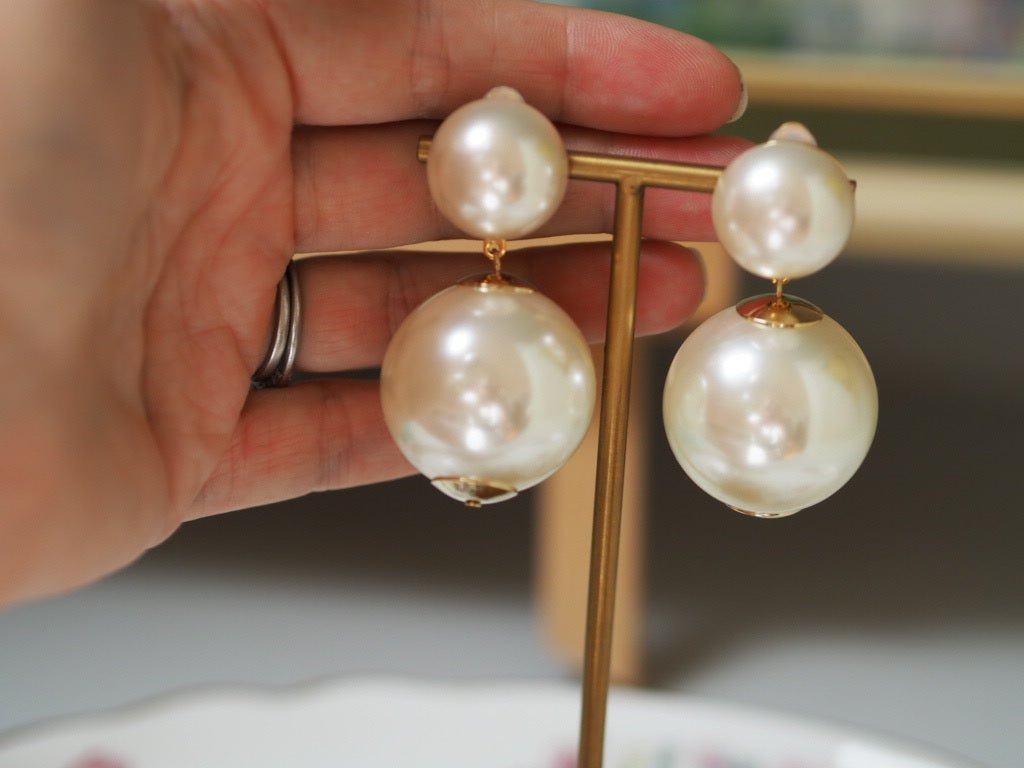 Large pearl clip on earrings - Natalia Willmott