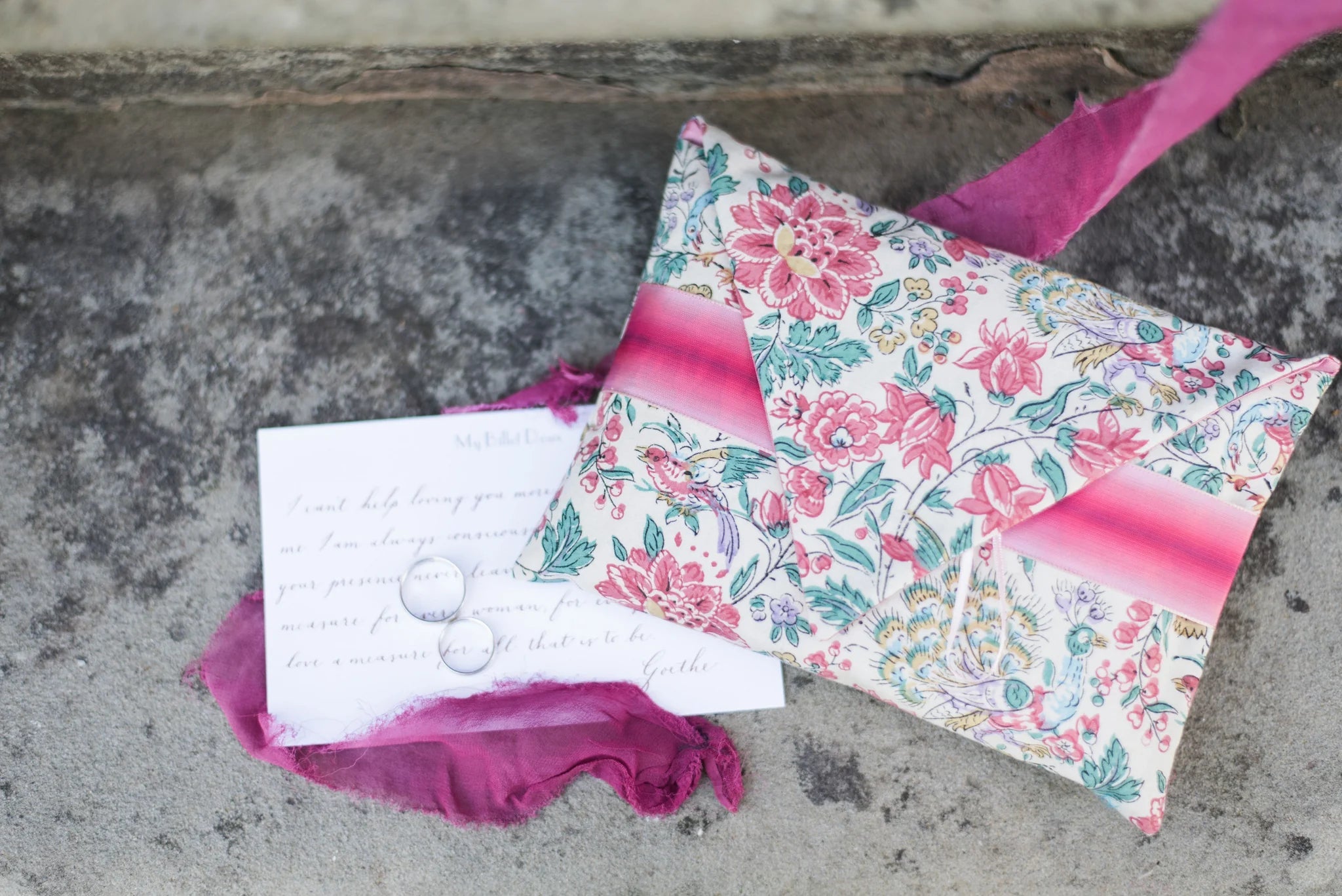 "LISIÈRES FLEURIES" SILK ENVELOPE CUSHION by My Billet Doux - Natalia Willmott