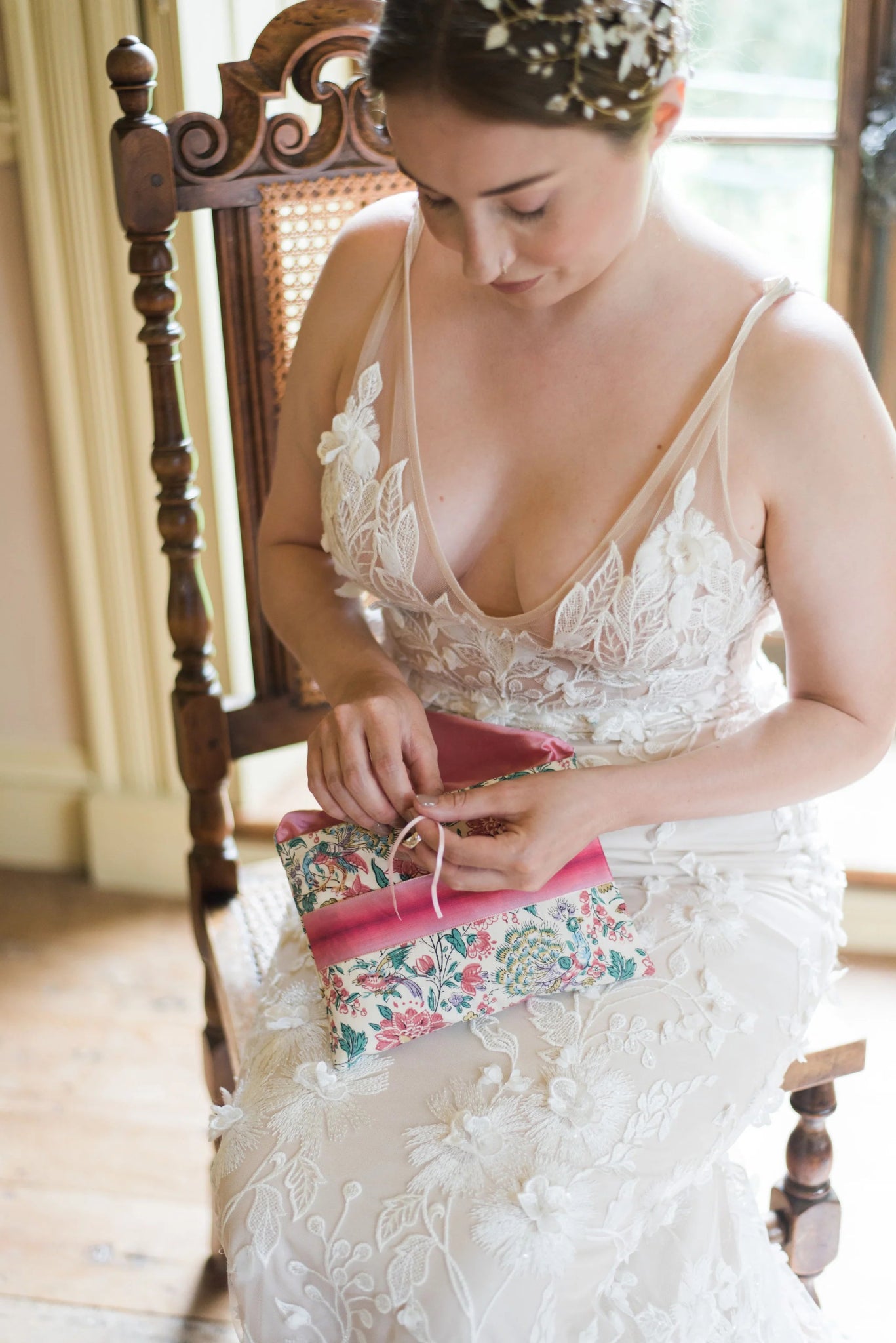 "LISIÈRES FLEURIES" SILK ENVELOPE CUSHION by My Billet Doux - Natalia Willmott
