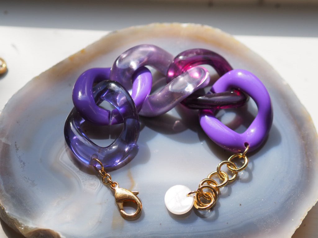 Maillon shades of purple bracelet - Natalia Willmott