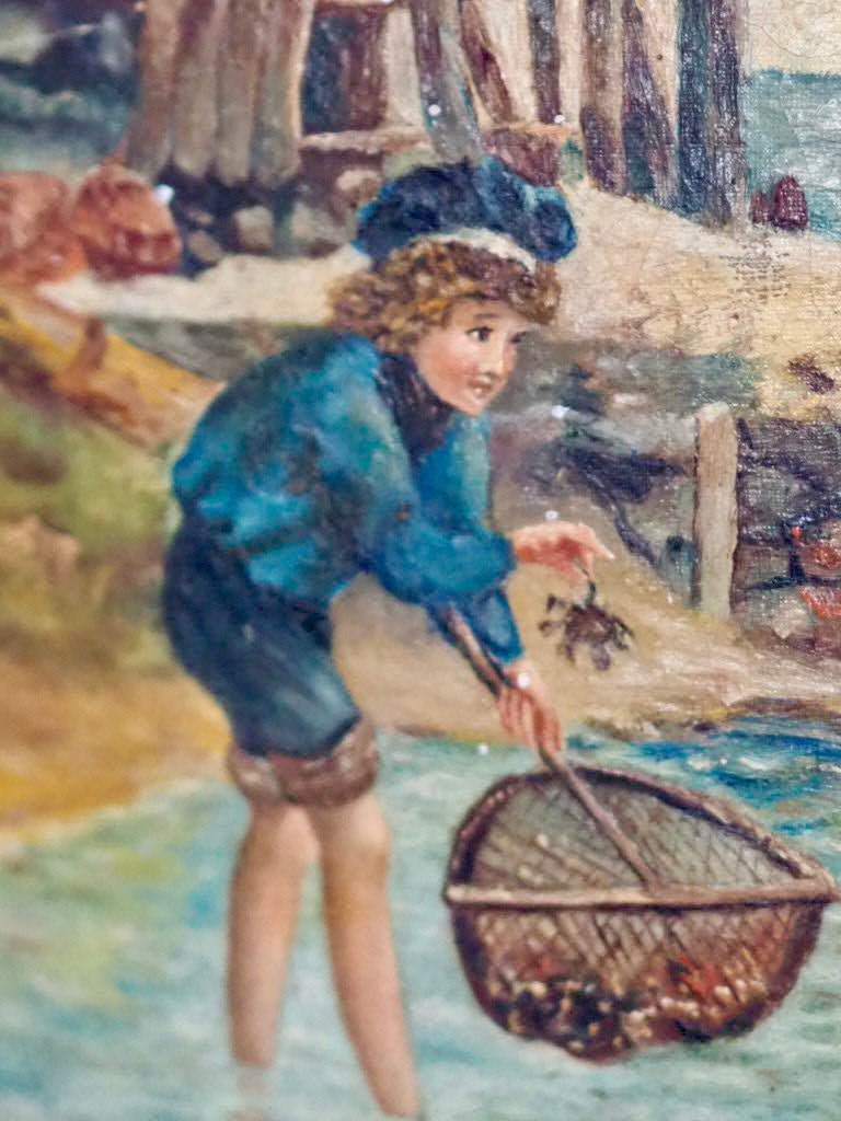 Oil on canvas painting of Children at the seaside after Arthur Elsley - Natalia Willmott