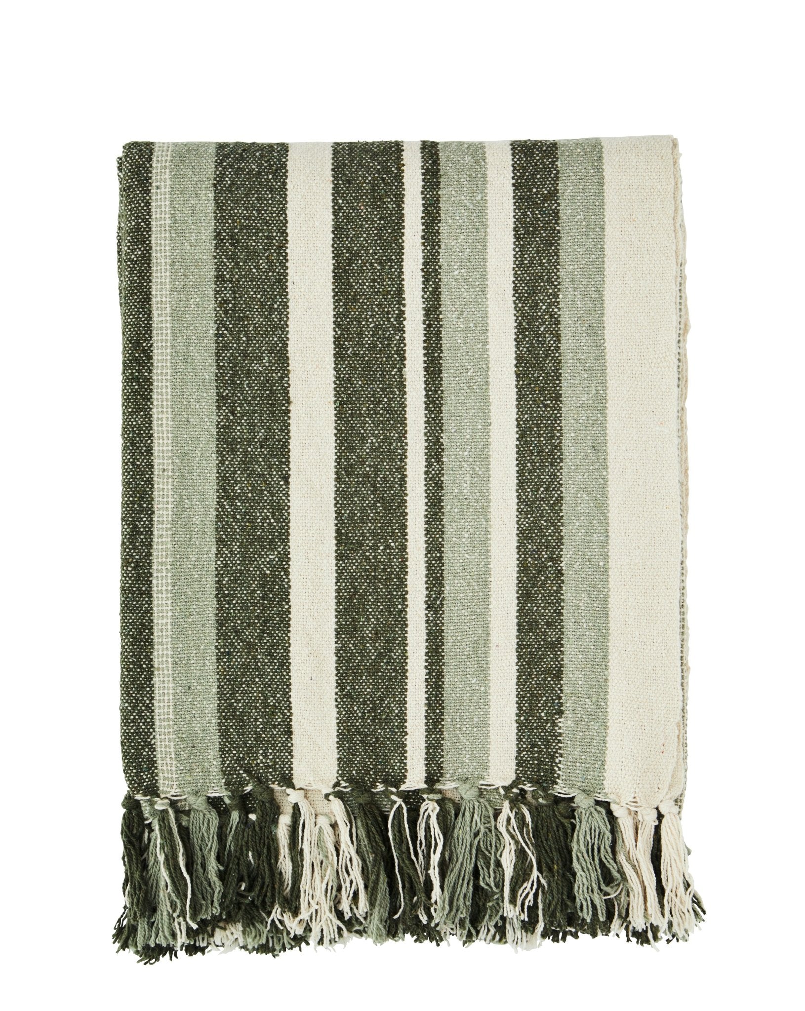 recycled cotton throw green stripes - Natalia Willmott