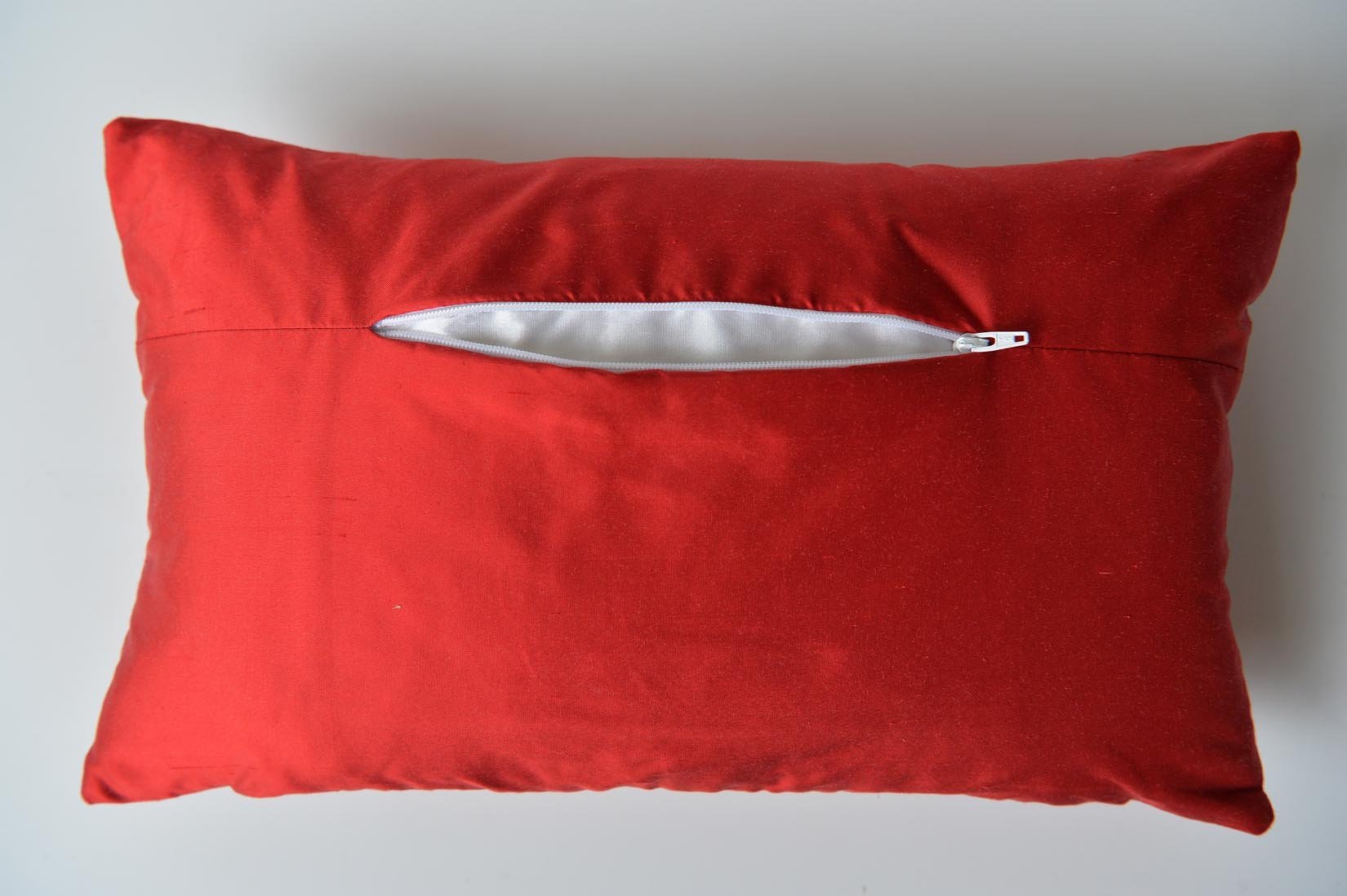 "Tennis" Ruby red or Blue silk cushion. by My Billet Doux - Natalia Willmott
