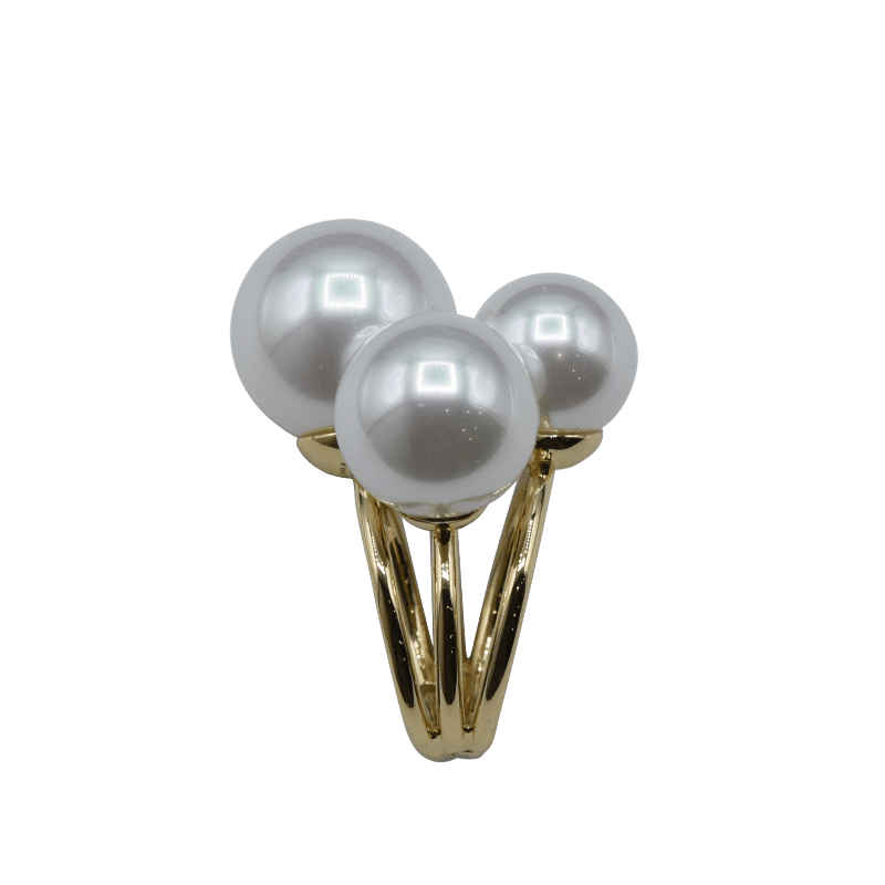 Three pearl adjustable statement ring - Natalia Willmott