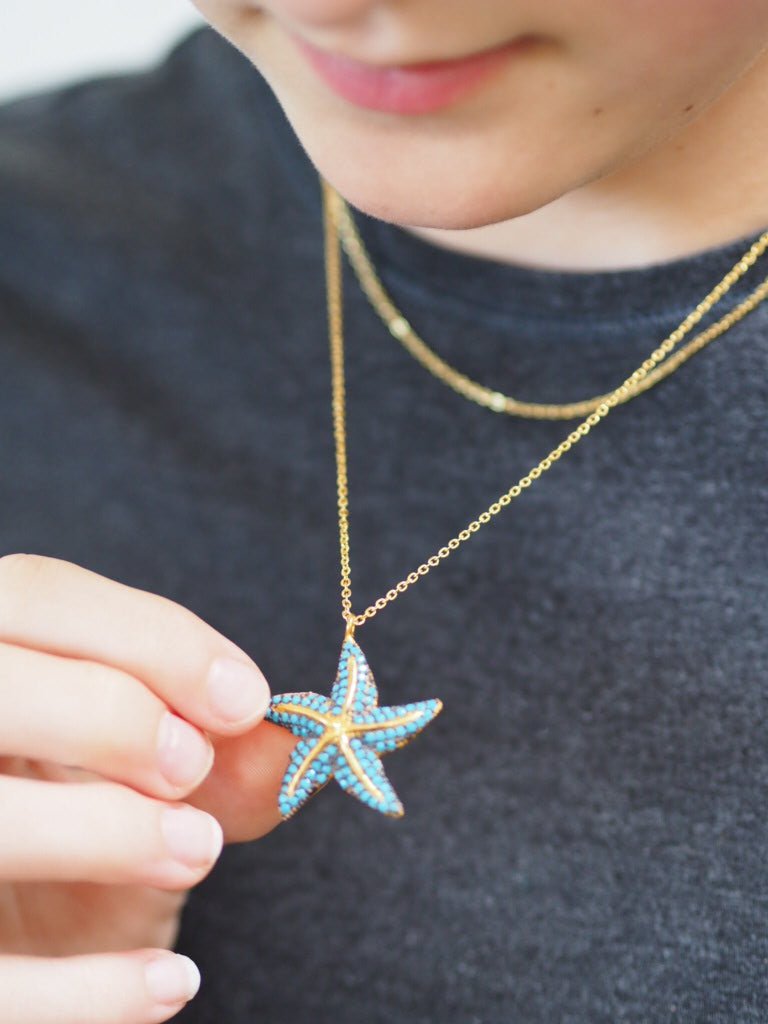 Turquoise starfish pendant necklace - Natalia Willmott