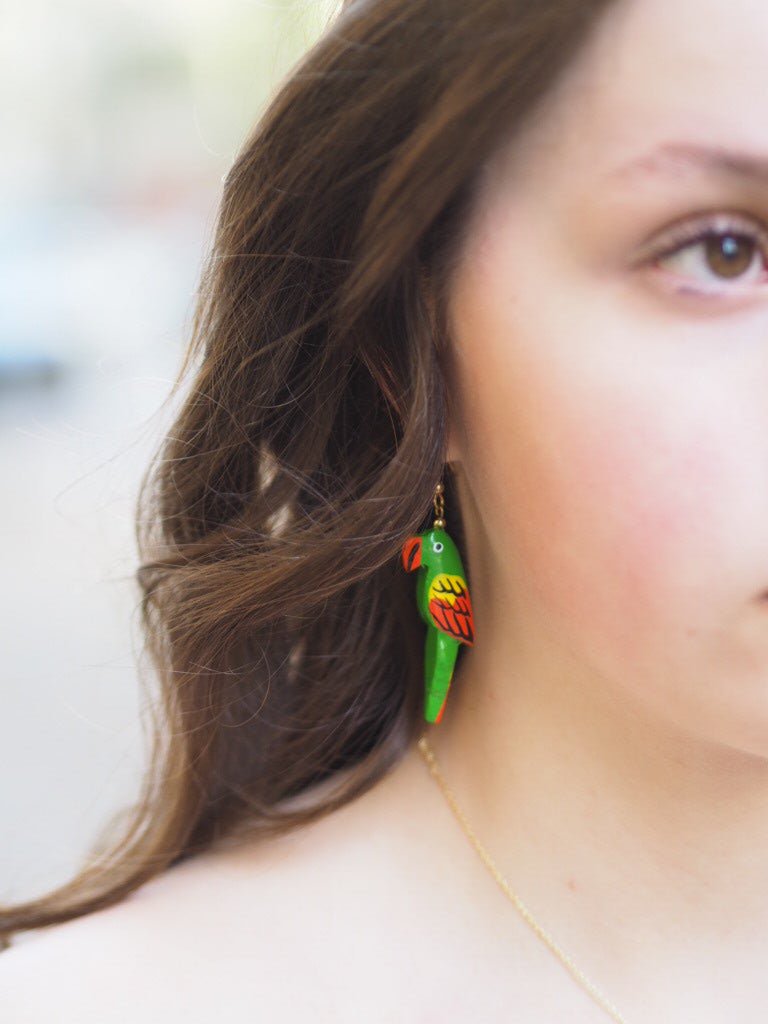 Vintage colourful parrot earrings - Natalia Willmott