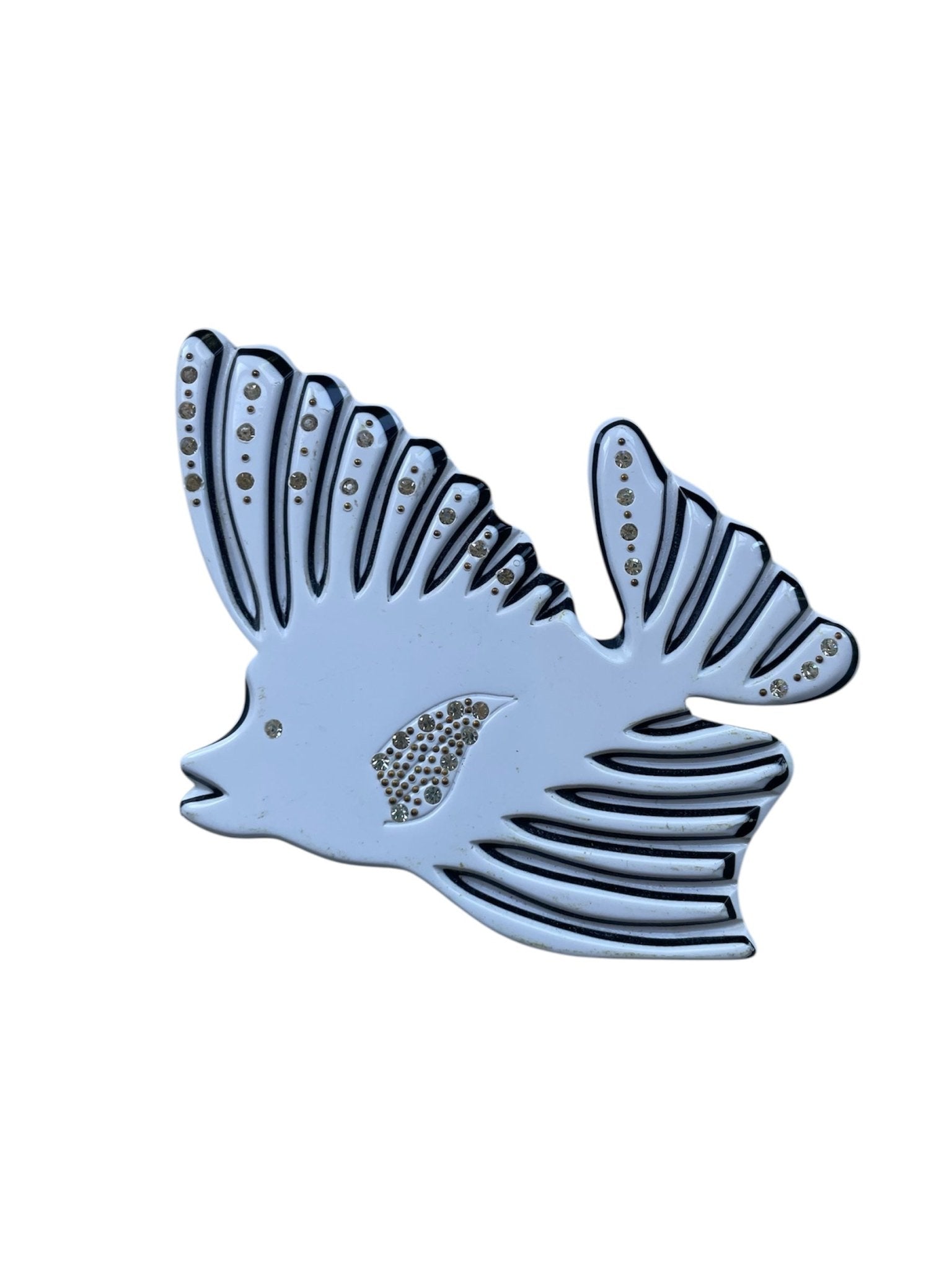 Vintage white fish brooch - Natalia Willmott