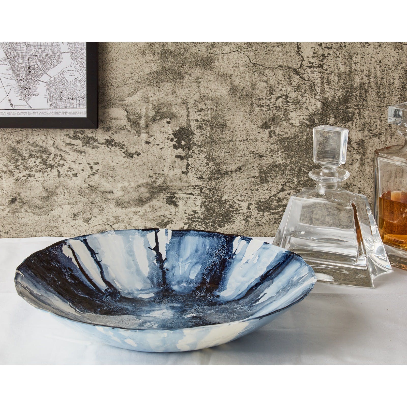 Abstract blue glass bowl - Natalia Willmott