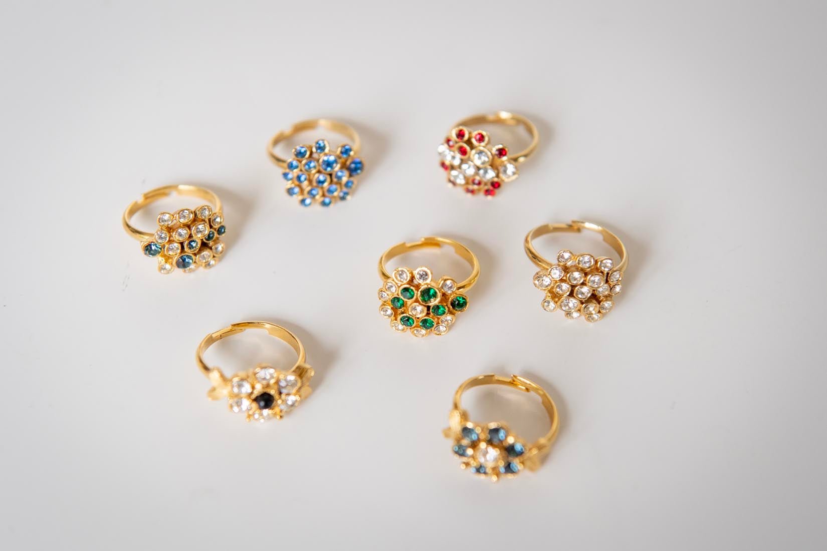 Adjustable vintage cluster ring with crystals - Natalia Willmott