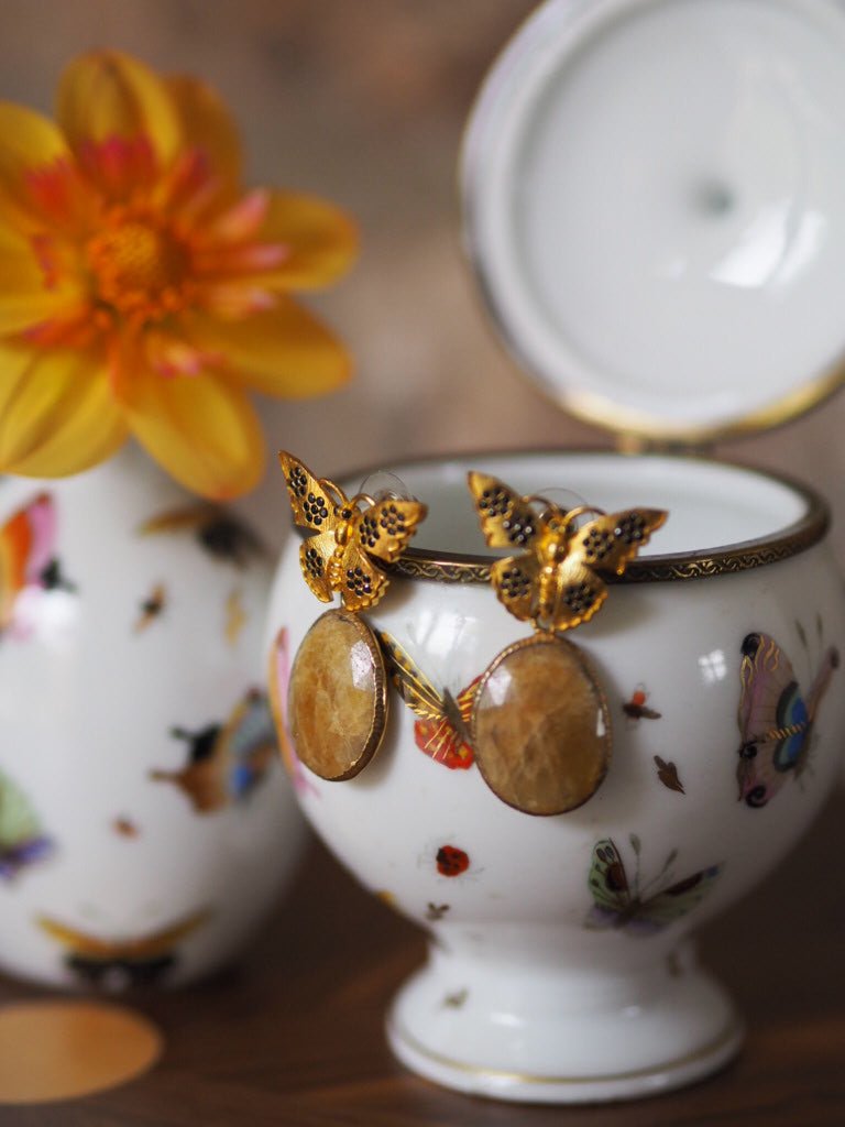 Agate butterfly earrings - Natalia Willmott