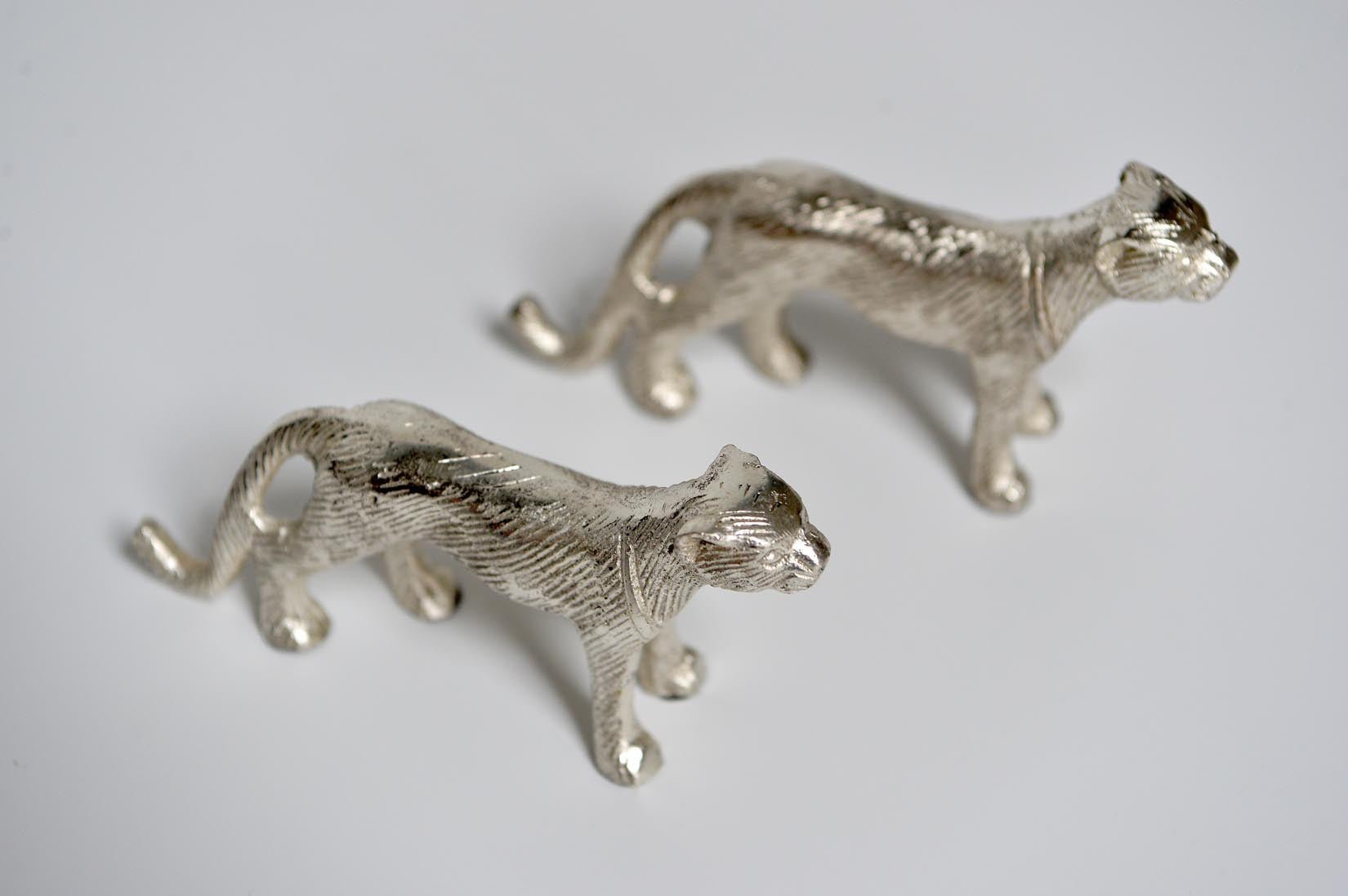 Aluminium silver decorative jaguar object - Natalia Willmott