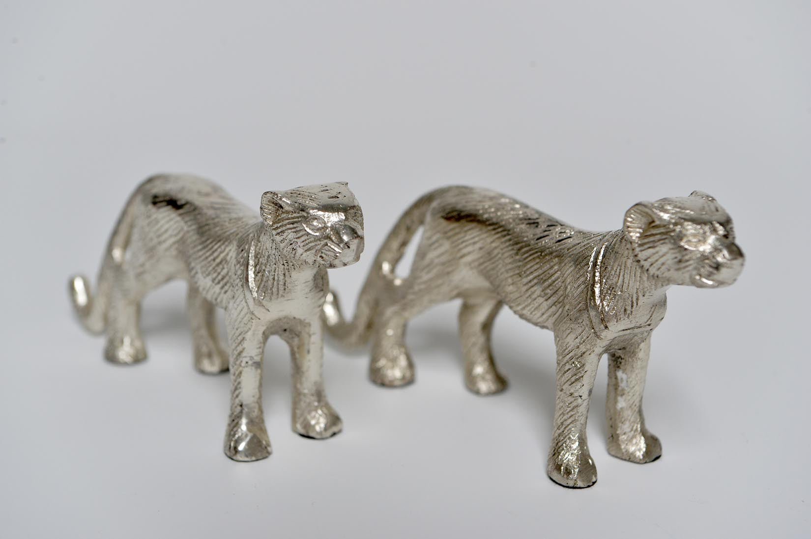 Aluminium silver decorative jaguar object - Natalia Willmott