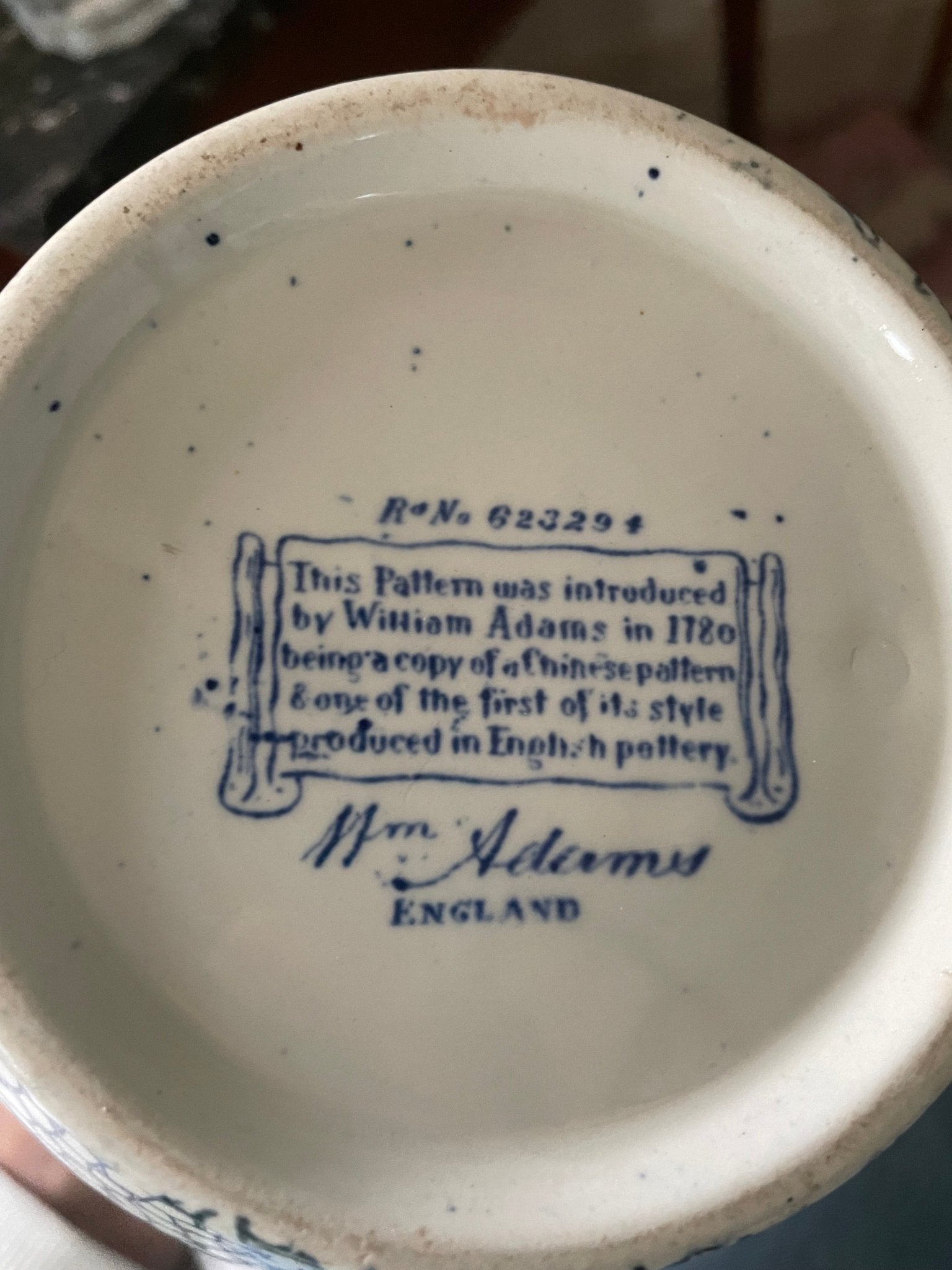 Antique Staffordshire Blue and White Adams custard jug - Natalia Willmott