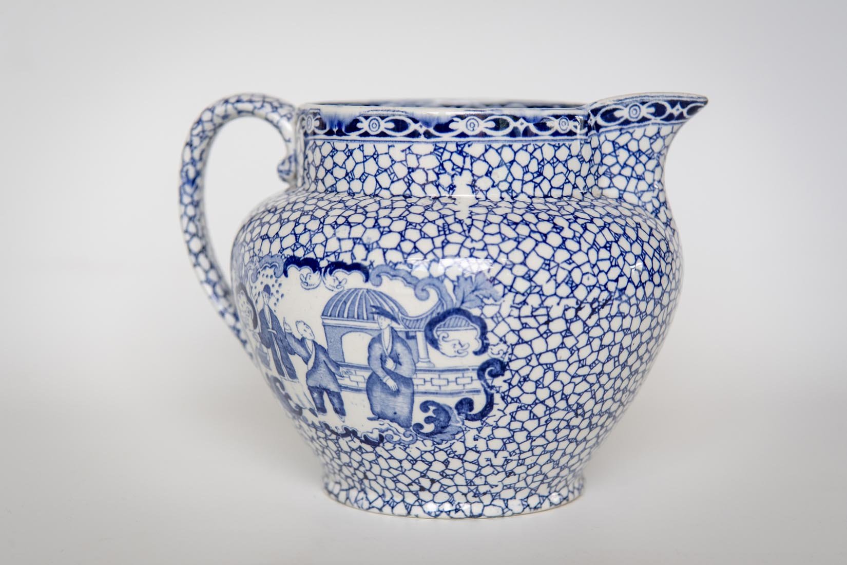 Antique Staffordshire Blue and White Adams custard jug - Natalia Willmott
