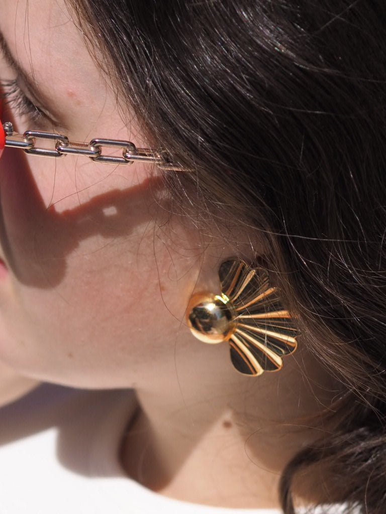 Art deco shell clip on earrings - Natalia Willmott