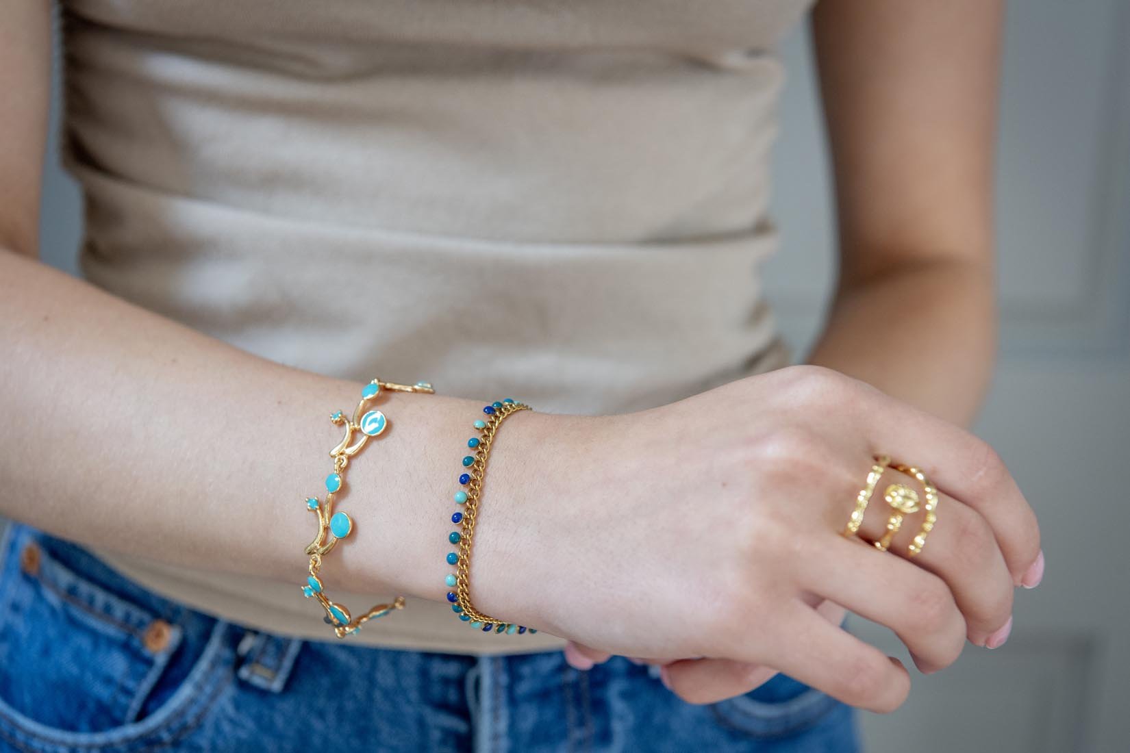 Articulated gold and enamel Bracelet - Natalia Willmott