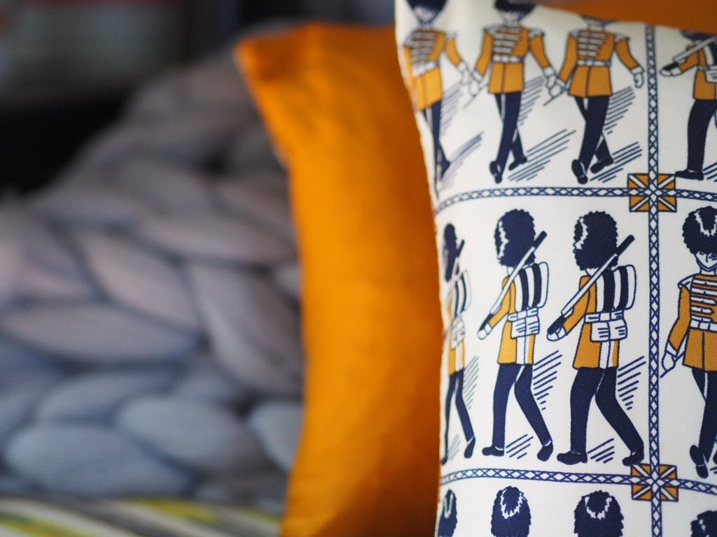 Bianchini Ferier Silk cushion with soldiers - Natalia Willmott