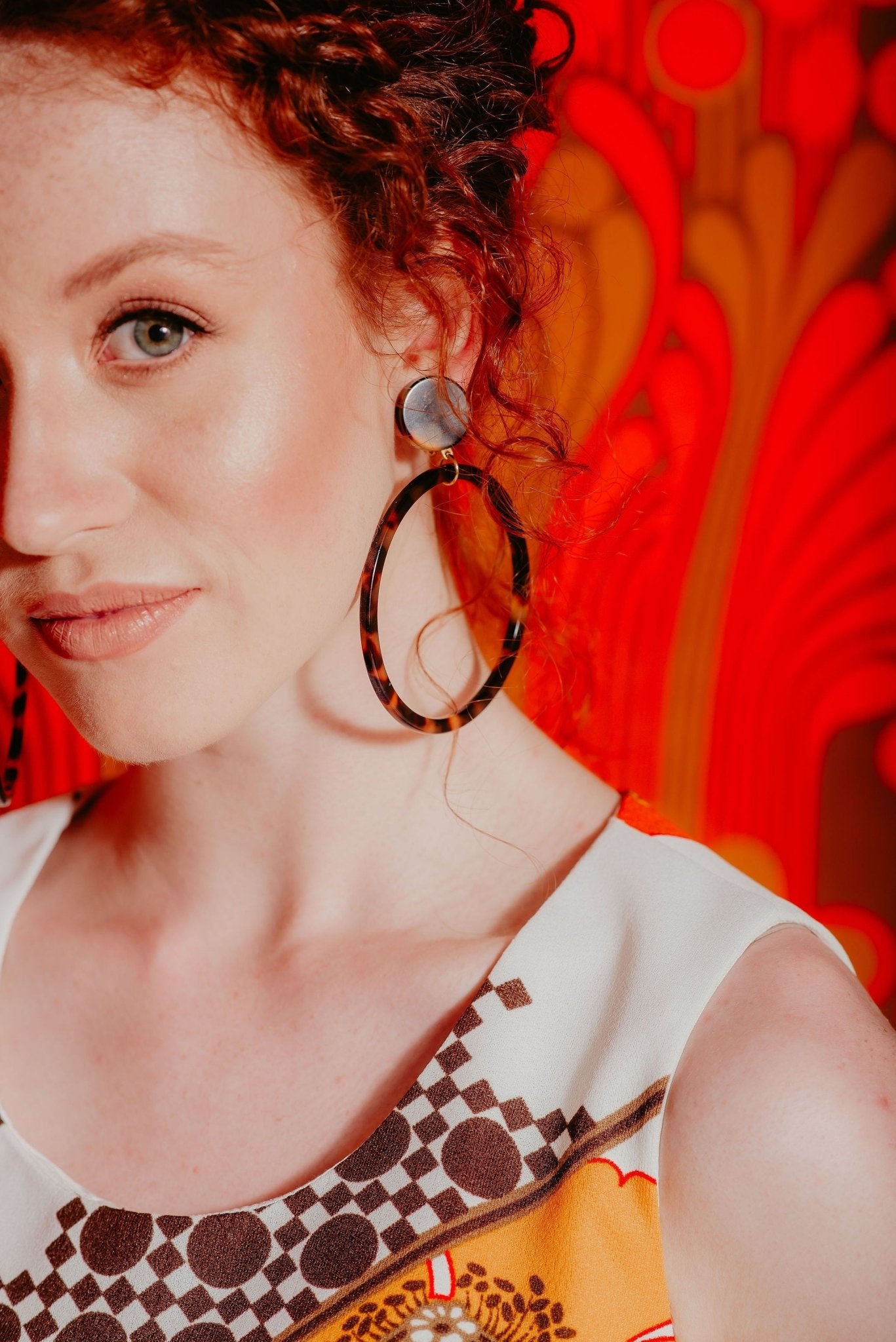 Big hoops “tortoiseshell” pattern earrings - Natalia Willmott