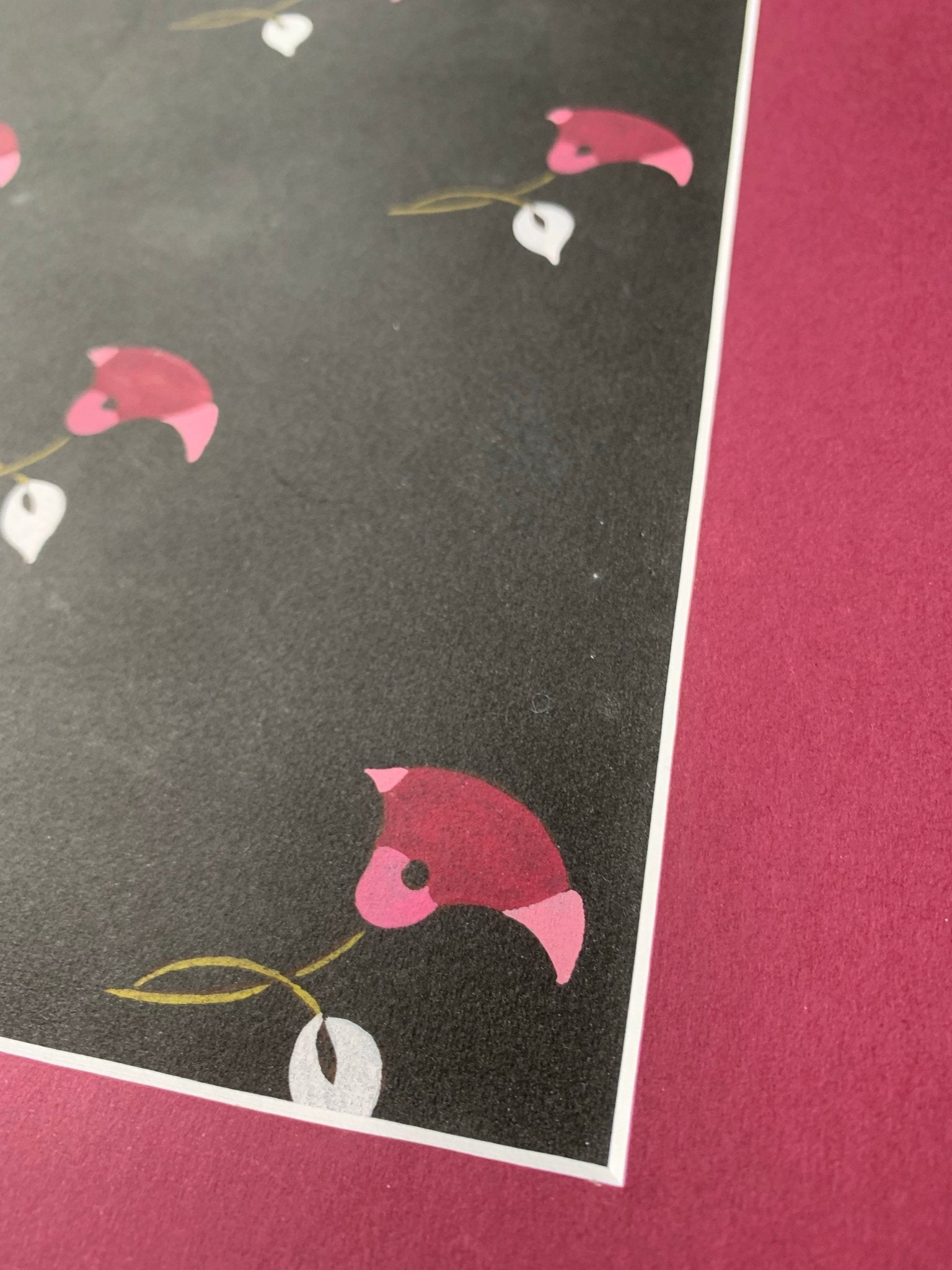 Deco roses textile design - Natalia Willmott