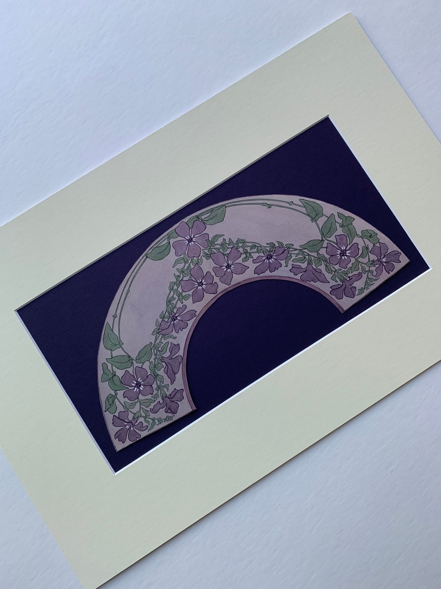 Design for a fan purple clematis by Hilda Clegg - Natalia Willmott