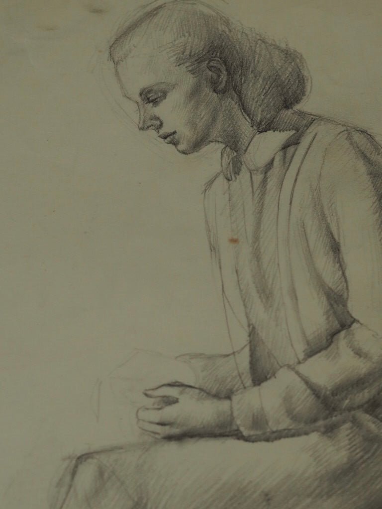 Drawing of a woman in reflection by Jean Clark - Natalia Willmott