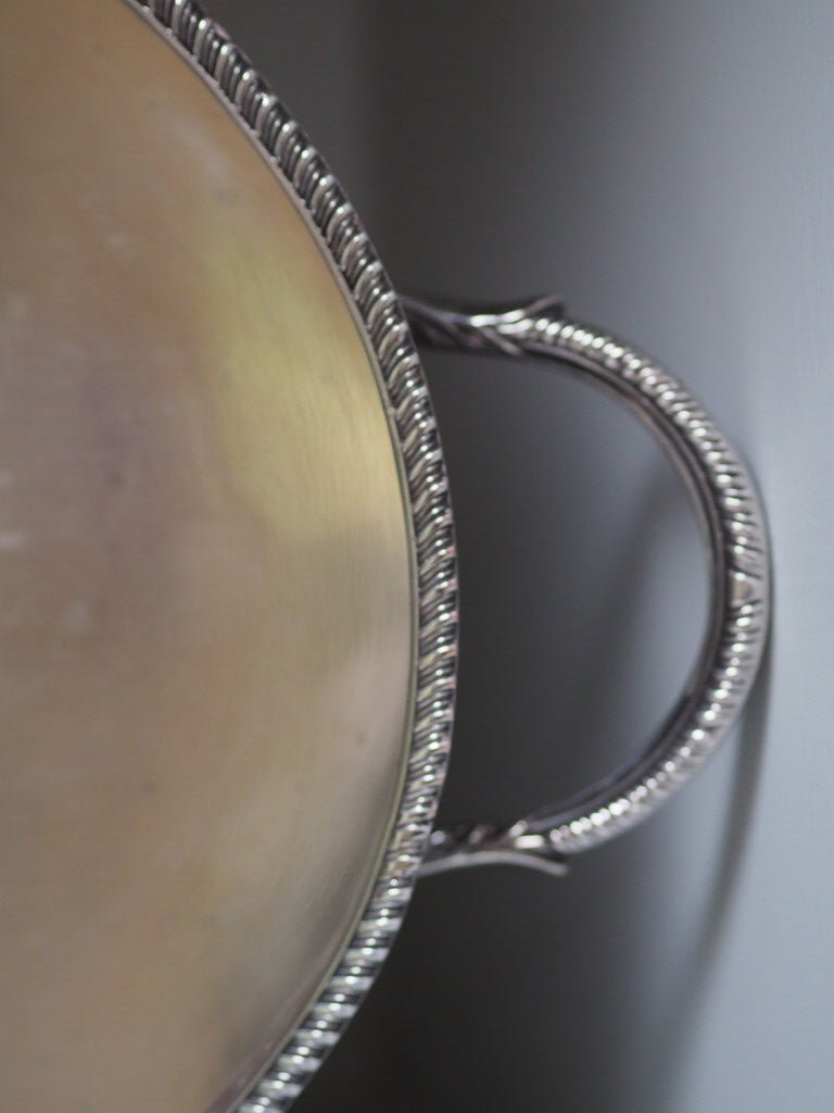 Edwardian gallery silver plate large oval tray - Natalia Willmott