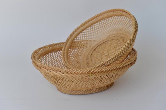 Fine bamboo Bread, or tinket Basket from Thailand - Natalia Willmott