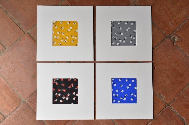 Flowers gouache on black textile design - Natalia Willmott