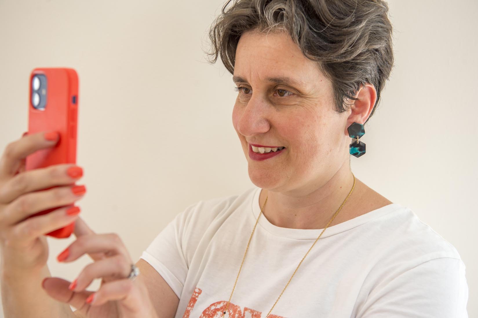 Geometric green tortoiseshell drop earrings - Natalia Willmott