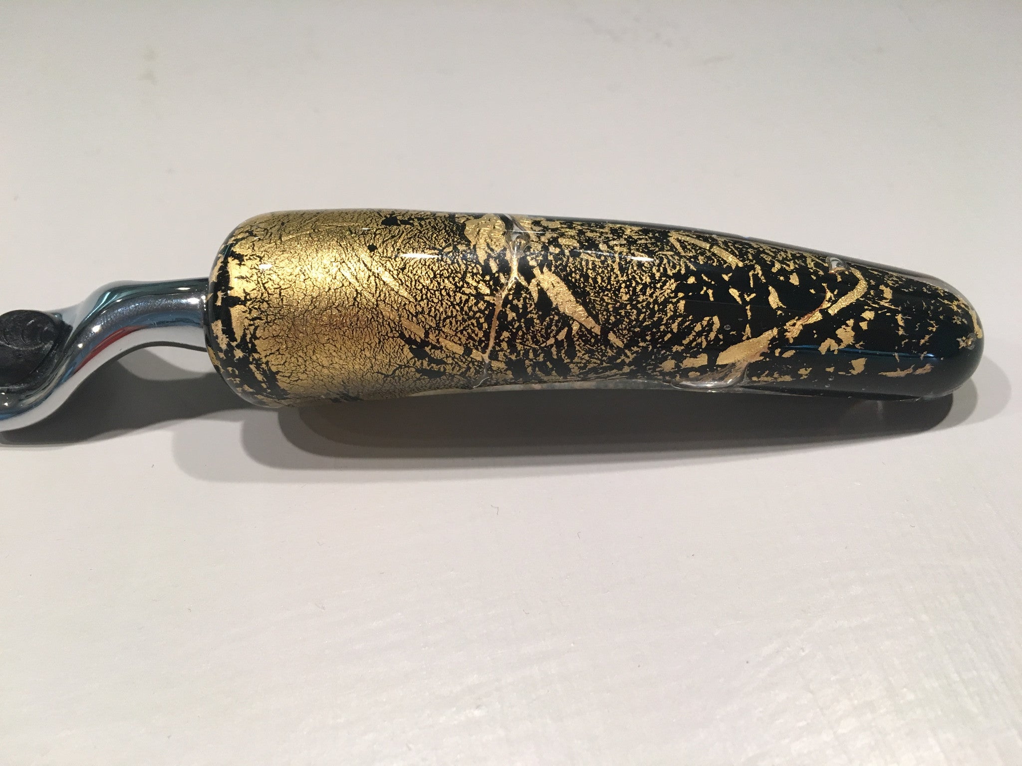 Glass razor "Gold leaf" - Natalia Willmott