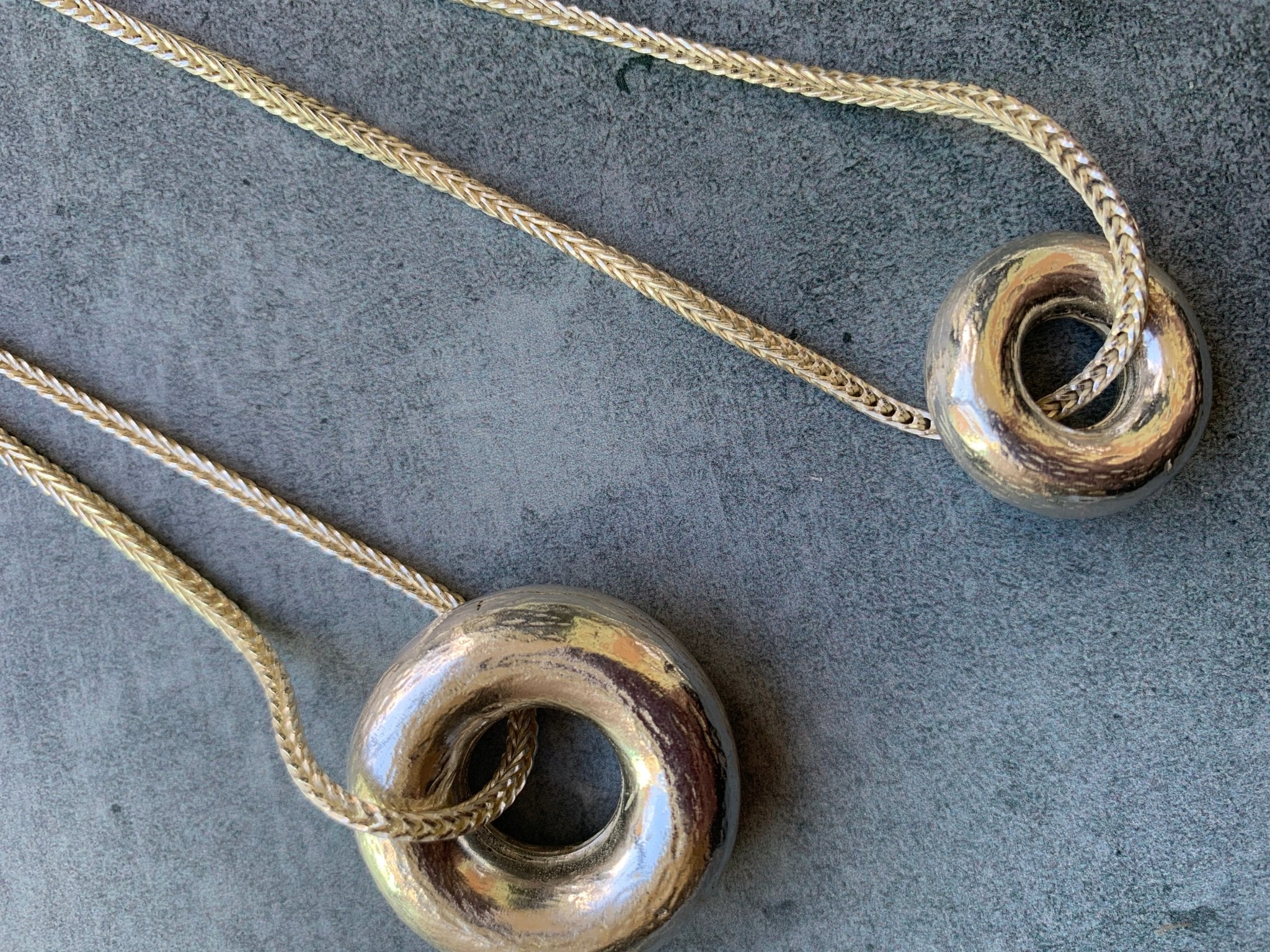 Gold or Silver Donut necklace by Elisabeth Riveiro - Natalia Willmott