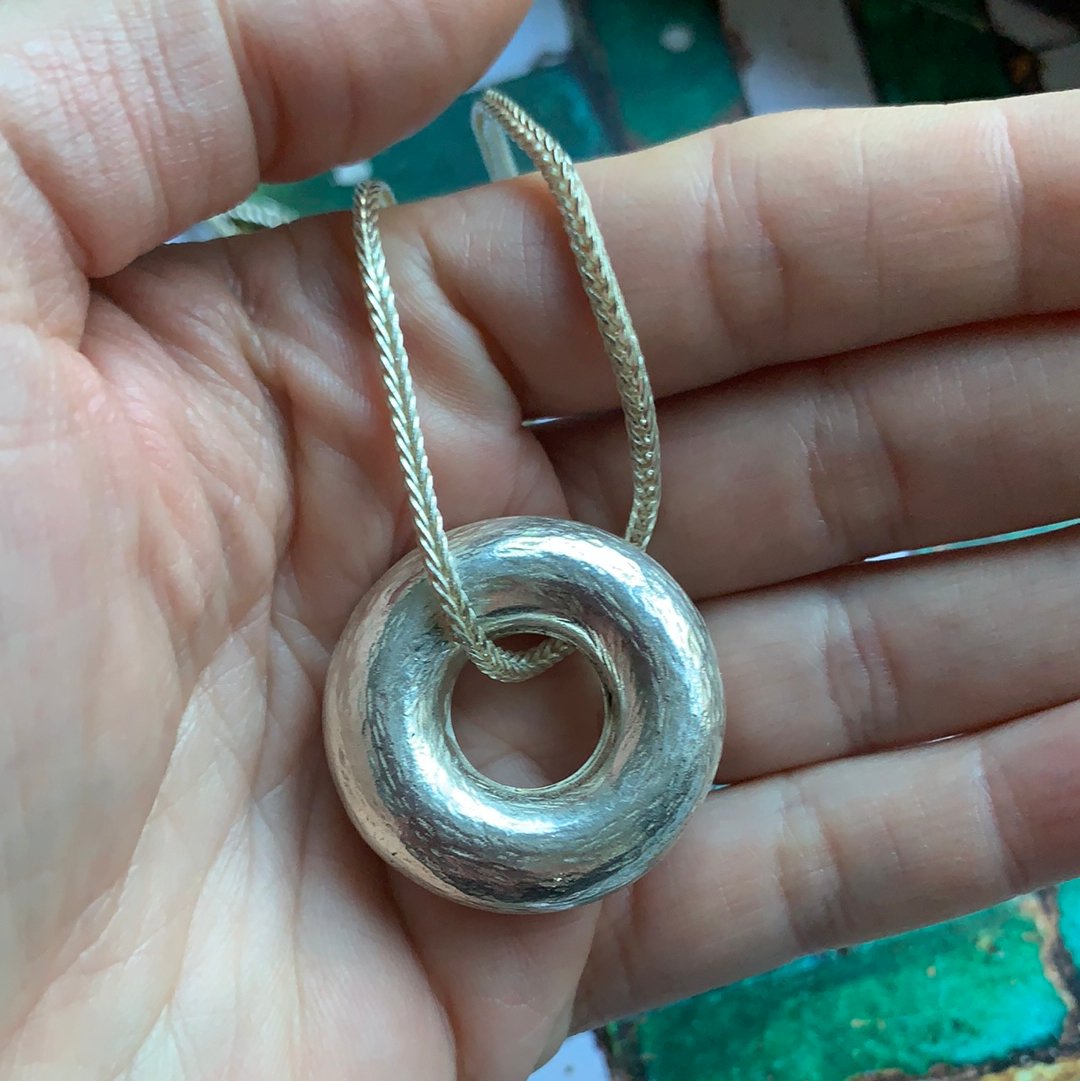 Gold or Silver Donut necklace by Elisabeth Riveiro - Natalia Willmott