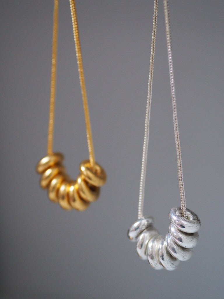 Gold or Silver Lacet necklace by Elisabeth Riveiro Natalia Willmott