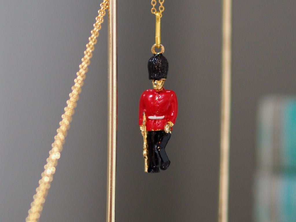 Gold plated beefeater enamel pendant necklace - Natalia Willmott