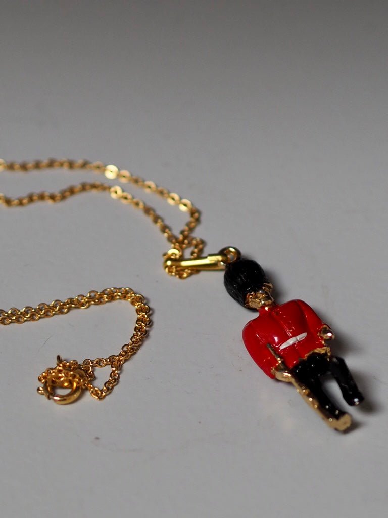 Gold plated beefeater enamel pendant necklace - Natalia Willmott