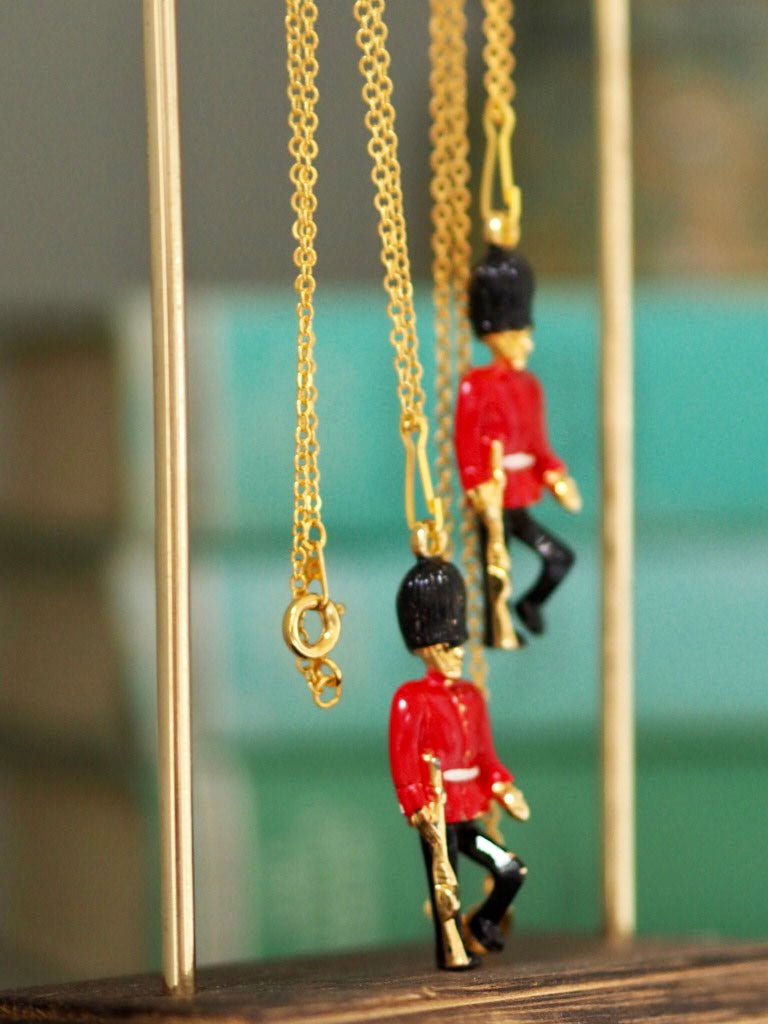 Gold plated beefeater enamel pendant necklace - Natalia Willmott